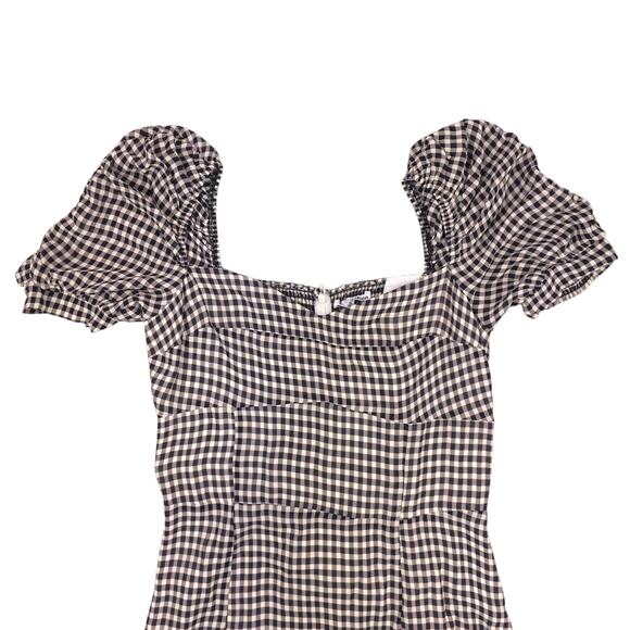 Reformation Bandit Midi Dress Gingham Check Puff Sleeve Cottagecore - Picture 5 of 14